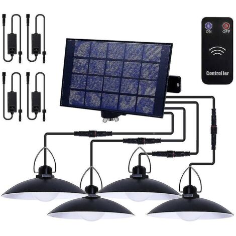 Solar Pendant Light Outdoor Waterproof Led Lamp With Remote Control-size,color1 Solar Panel With 3 Lampcool White (1/5)