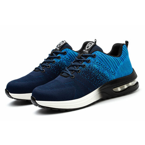 Chaussures de sécurité, adaptées aux hommes et aux femmes, bottes à embout d'acier, chaussures de travail, style sportif, respirantes, taille 42 (1/5)