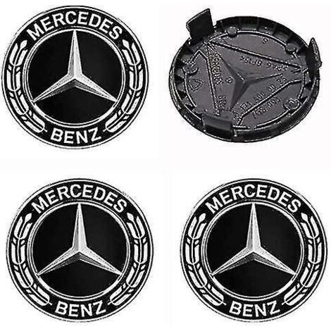 4 Pieces Center Caps Compatible With Mercedes Benz 75mm Center Wheel Cover Abs Car Accessories (1/3)