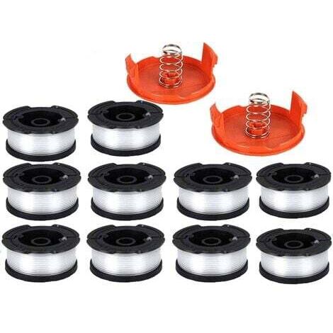 Bobine de coupe-bordure Black & Decker, bobine de coupe-bordure de 0,2 cm (10 fils de coupe-bordure, 2 capuchons, 2 ressorts) (1/4)