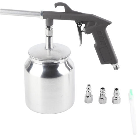 Ej.Life Pistolet de Sablage pour Compresseur , Kit D'outils de Pistolet de Sablage à Jet de Sable Avec Ventouse de 750 Cc pour Pulvérisation, Nettoyage, Gravure Sur Verre, Bricolage A (1/5)