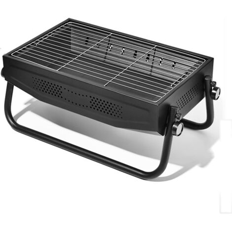 Barbecue à charbon portable, barbecue extérieur, barbecue portable pliable pour jardin, cuisine extérieure, barbecue, camping, pique-nique, noir (1/5)