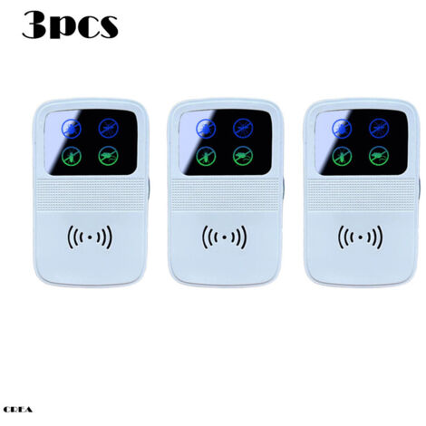Répulsif à souris à ultrasons, piège à souris électronique intelligent, couverture à 360°, indicateur LED, répulsif à souris multifonction, adapté à la maison/garage/entrepôt, (Blanc) (1/5)