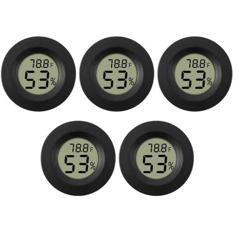 Paquet de 5 hygromètre thermomètre numérique Lcd moniteur humidimètre jauge pour humidificateurs déshumidificateursCREA (1/5)
