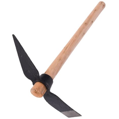 Ej.Life – Pioche de jardin 252mm – Manche en bois de baume vert – Acier haute teneur carbone – Pour creusage de pousses de bambou
