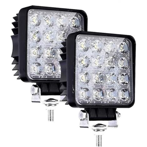 Lumière de travail menée, barre lumineuse menée d'inondation de 2 pièces 48w pour le tracteur de voiture tout-terrain (1/4)