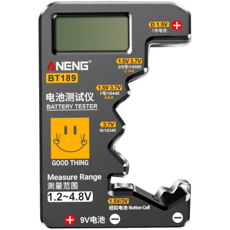 Testeur de piles bouton BT189 9 V N D C AA AAA, écran LCD universel pour usage domestique, testeur de piles, banque d'alimentation, détecteurs, outils