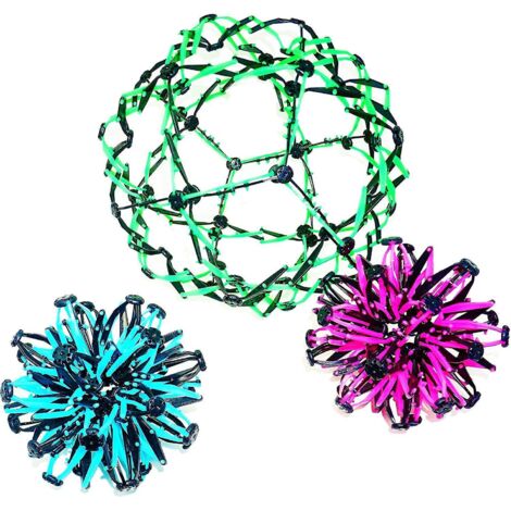 CREA 4e's Novelty 3 Pack Expandable Breathing Ball Sphere Toy - Expanding Stress Relief Breathing Ball Toys For Kids & Adults - For Anxiety, Yoga, Deep Bre