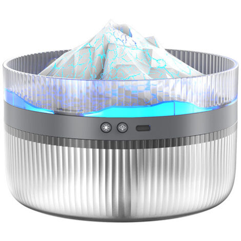 Nouvelle machine d'aromathérapie volcanique 2L humidificateur de flamme multifonctionnel grande capacité diffuseur de grand volume de brume - blanc (1/4)