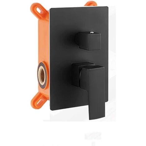 Robinet mitigeur de douche 3 voies en laiton chromé encastré dans armoire en cuivre noir, robinet pré-installé dissimulé, montage mural, (1/5)