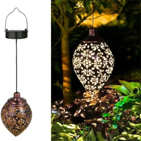 Lanterne portative - Lanterne Solaire Jardin Décoration Extérieur Étanche Luminaire Solaire (Olive) - pendaison (1/5)