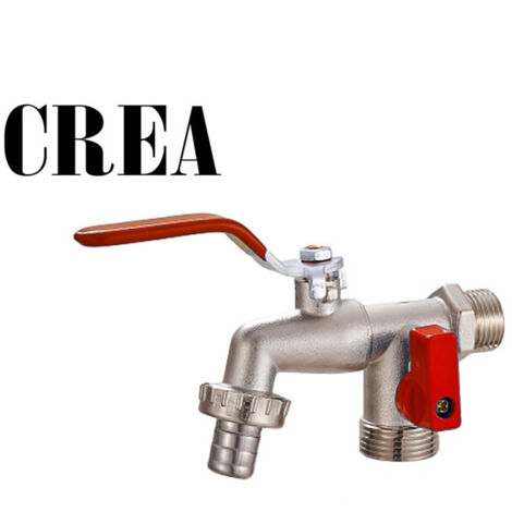 Garden Faucet with 1/4 Turn Flat Handle, Dual Outlet (1/2)