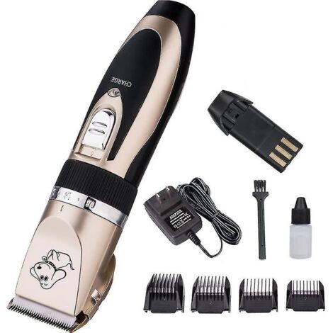 Tondeuse professionnelle pour animaux de compagnie Tondeuses de toilettage Tondeuse à raser + Kit de peigne 4 pièces pour toilettage pour animaux de compagnie Chiens / Chats / Lapins Ele électriq (1/5)