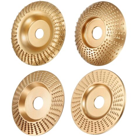 Disques de meulage pour bois, 4 pièces, en carbure de tungstène, pour façonnage, meulage et découpe - Compatibles avec les meuleuses d'angle de 115 mm ou 125 mm (1/5)