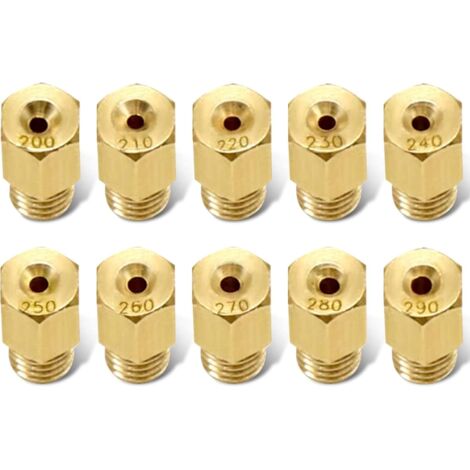10pcs Carburetor Main Jet Kit, Universal Accessories Thread Carburetor Jets Compatible with MIKUNI VM/TM/TMX Carburetor 200210220230240250260270280290 (1/5)