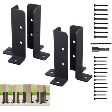 Supports de poteaux de terrasse réglables, Ensemble de 4 supports de base de poteau, Supports de pergola pour poteaux de 38x38 / 50x50 / 50x101 / 101x101mm, Balustrade de terrasse, Boîte aux lettres (1/5)
