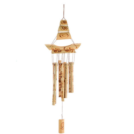 Carillons éoliens en bambou pour l'extérieur, carillons éoliens commémoratifs faits à la main avec un grand ton profond pour la décoration de la maison du jardin du patio (1/5)