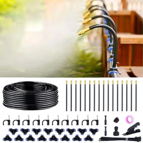 Système d'irrigation automatique de jardin incurvé à 360°, 20 tubes incurvés avec buses en laiton, conception économe en eau, adapté aux plantes de balcon de serre potagère (20 mètres) (1/5)