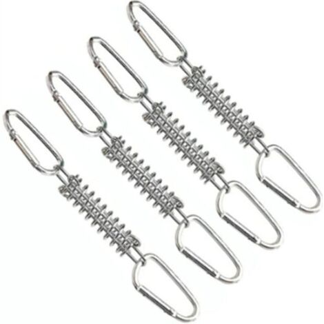4 Pièces Ressort de Traction Boucle Ressort Tension Fixation Store, avec 8 Mousquetons, Voile D'ombrage Fixations Accessoires en Acier Inoxydable pour Tentes Auvents Camping (1/5)