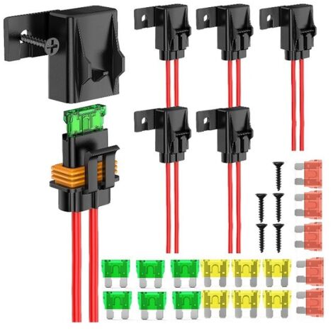 Porte-fusible en ligne, faisceau de câbles 12 AWG étanche IP67, ATC/ATO, porte-fusible à lame 20 A/30 A/40 A pour véhicules, systèmes d'alimentation marine et bus hautes performances