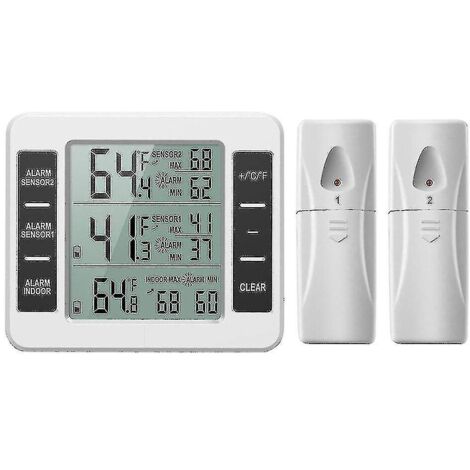 Upgraded Version Refrigerator Thermometer Wireless Digital Freezer (1/5)