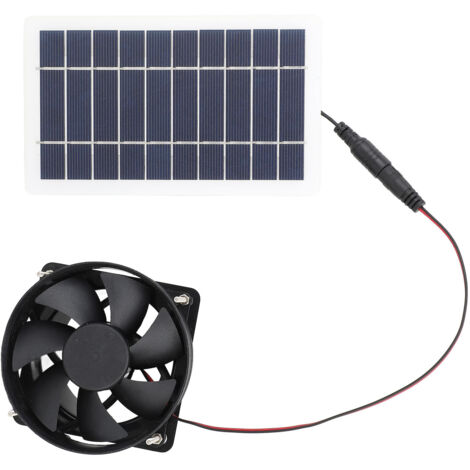 Kit de ventilateur alimenté par panneau solaire 10W, échappement en silicium monocristallin, Portable et silencieux pour l'extérieur