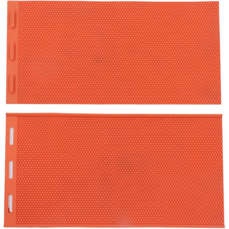 2 pièces 5.4mm cire d'abeille presse feuille moule fondation pliable Silicone cire d'abeille moule pour l'apiculture Orange (1/5)