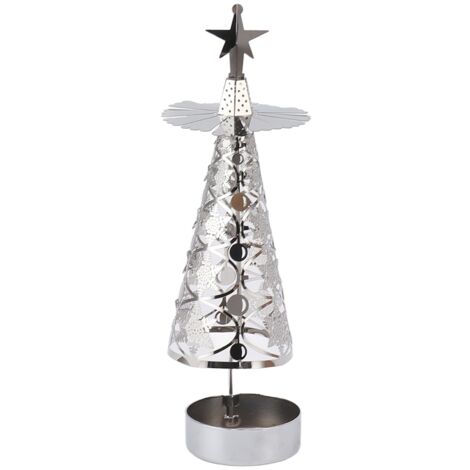 Bougeoir rotatif ensemble de chandeliers pour mariage romantique fête de noël flocon de neige en argent (1/5)