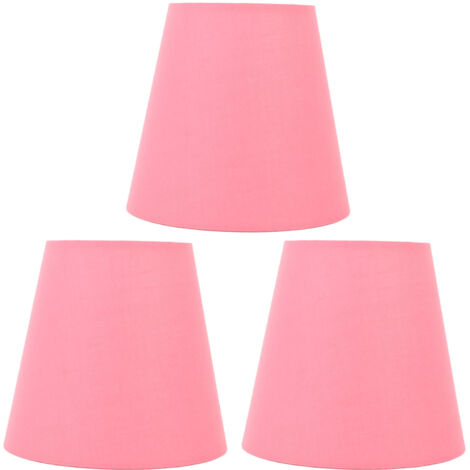 Eosnow 3 pièces abat-jour en tissu innovant E14 Type d'intervention abat-jour en tissu moderne cache-poussière pour chambre à coucher chevet rose (1/5)