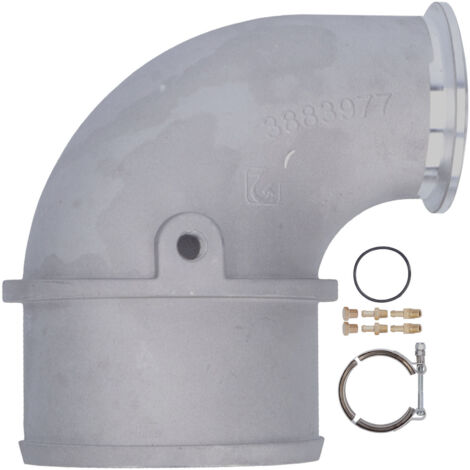 Tuyau coudé moteur 4 pouces 3883977 Kit adaptateur 90 ° pour turbocompresseur Cummins HX35 HX40 6BTA HX55 (1/5)