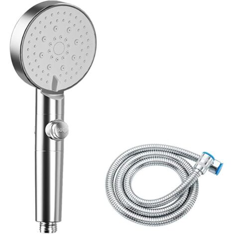 FOREHILLPommeau de Douche à économie D&39eau à 5 Modes,Pommeau de Douche Réglable,Arrêt à Un Bouton,Haute Pression Salle de Bain Universel (Argent) (1/5)