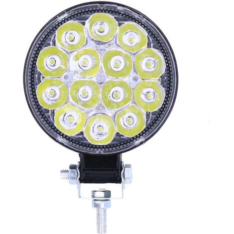 Projecteur rond 42W 14LED 6000K 3000LM, étanche IP67, universel, pour voiture et moto (1/5)