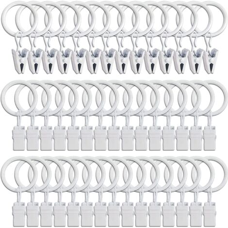 Linghhang – Lot de 45 anneaux à rideaux en métal – Pinces solides pour tringles – Capacité jusqu'à 3 livres – Design vintage pour hôtels et restaurants - 45PCS