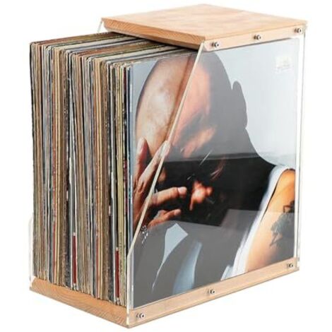Support de disque vinyle - Support de rangement pour disques vinyles - En bois massif - Pour affichage LP - Pour décoration moderne de bureau à domicile (1/5)