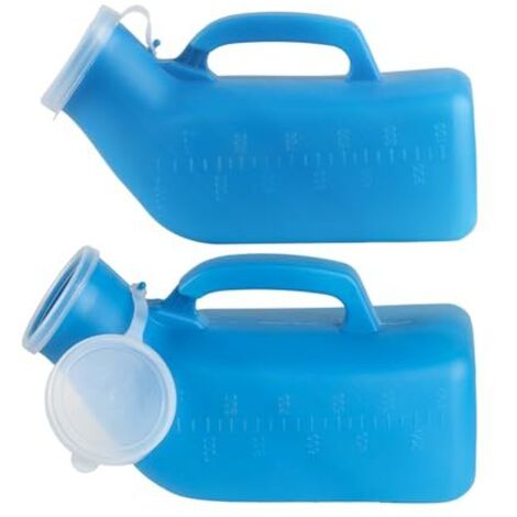 Portable Urinoir Homme, 1200ml Urinal Homme, Urinoirs pour Hommes, Bouteille Urine avec Couvercle Plastique Réutilisable pour Voyages, Camping, Déplacement (1/5)