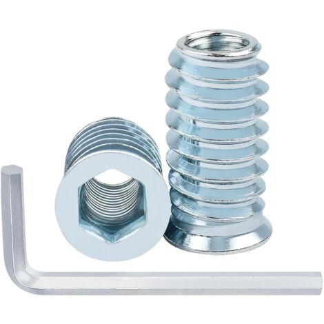 40 Pièces Insert Fileté Bois M6 x 10mm, Inserts M6 D'écrou Borgne Ecrou Hexagonal, Zinc Douille Filetée Insert a Visser Insert Écrous à Visser Fileté, Manchons à Visser Vis Tête Insert Bois (1/5)