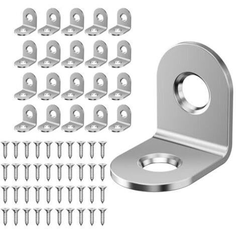 Equerre Fixation 90 degrés Equerre Metal, 20 Pièces 20 x 20 mm Inox Équerre de Fixation pour la Réparation de Meubles, Equerre inox pour Assemblage de Meubles en Bois, Renforcer les Joints (1/5)