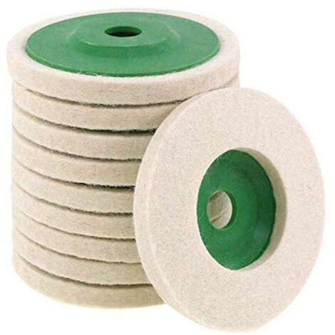 Linghhang – Lot de 10 disques de polissage en feutre de laine 100mm – Pour meuleuse d'angle – Épaisseur 8mm – Polissage métaux et céramique (1/5)