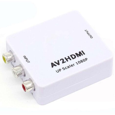 Adaptateur de convertisseur audio vidéo RCA CVBS AV vers HDMI pour appareil photo DVD VHS magnétoscope PSP Xbox PS2 vers nouveau moniteur ou projecteur (1/5)