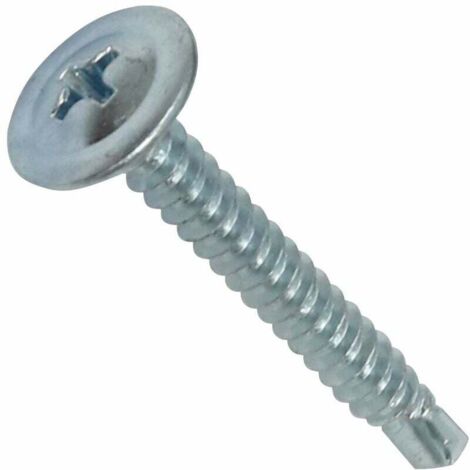 FOREHILL C44742 - Lot de 100 - Vis à tôle Autoperceuse - à Tête Large Bombée - Ø4.2x32mm - en Acier Zingué - à Empreinte Cruciforme - Bricolage - Rénovation (1/5)