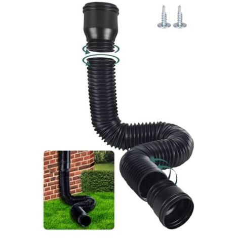 Largeight – Rallonge gouttière flexible extensible de 47 à 150 cm – Adaptateurs 80/100 mm inclus – Matériau PE épais – Supporte jusqu'à 5 kg (1/5)