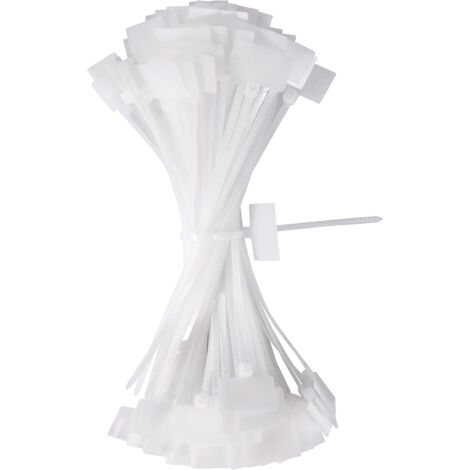 Collier de Serrage Blanc 150mm x 3 mm Attache Câble Plastique Serre Cable Étiquette Organiser pour Marquer Cable Management Jardinage 100 Pièces (1/5)