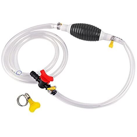 Pompe Manuelle Carburant Pompe Siphon avec 1.5-4 m Tuyau, Pompe a Vide Pompe à Eau Pompe Amorcage Gasoil, Pompe a Velo a Main, pour Aquarium, Piscine, Tondeuse, Moto, Auto (2m) (1/5)