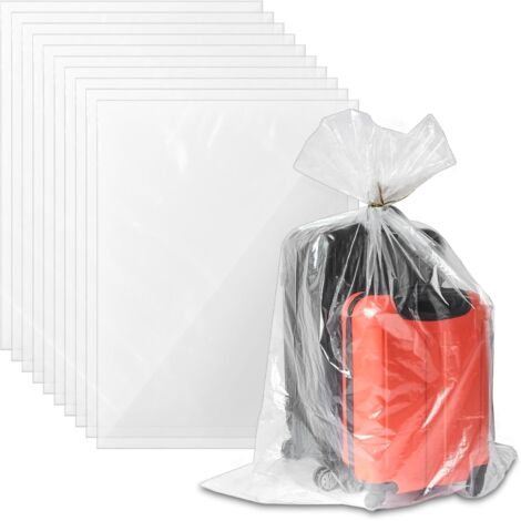 Lot de 10 Sacs de Rangement Extra Larges en Plastique Transparent 100 x 150 cm Grand Sac de Rangement de Grande Capacité 227 L pour Bagages Valises Meubles Couettes Arbre de Noël Chaises Vélos (1/5)