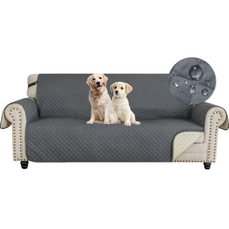Jusch – Housse de canapé 3 places imperméable – Antidérapante avec points adhésifs – Protection contre poils et griffures – Lavable en machine à 30°