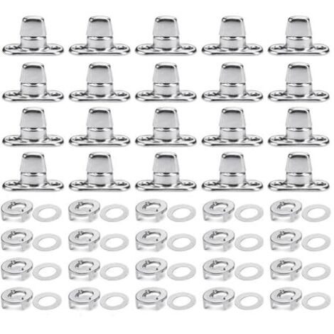 Tagtight 20Pcs Ovales Twist Verrouiller, D'Attaches à Verrouillage par Torsion de Qualité Marine, Œillet et Goujon à Bouton Tournant, pour Boutons Tournants de Fixation en Toile (1/5)