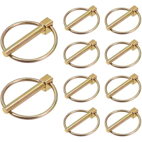 Lot de 10 goupilles de sécurité pliantes - Assortiment de goupilles de verrouillage - Goupilles pliantes - Pour tracteurs, camions, fermes, remorques - 42 x 4 mm (1/5)