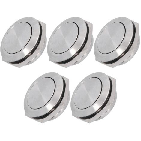 Eosnow Interrupteur à bouton plat en acier inoxydable, 5 pièces, borne à vis étanche, accessoires d'alimentation 0-220V (1/5)