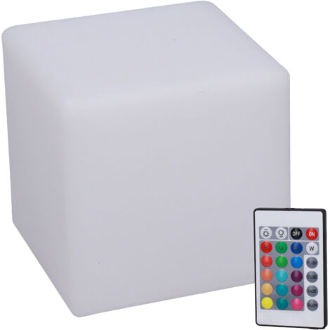 GARRYFIZH Lampe LED cube avec télécommande, RGBW, 16 couleurs réglables, 4 modes, veilleuse durable pour intérieur, bar, karaoké.