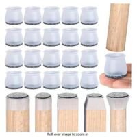 Starlight-chair Glides, 20 Pieces Chair Leg Protectors, Chair Pad, Clear Silicone Floor Protectors For Chair Legs With Felt Glides, For Hardwood And T
